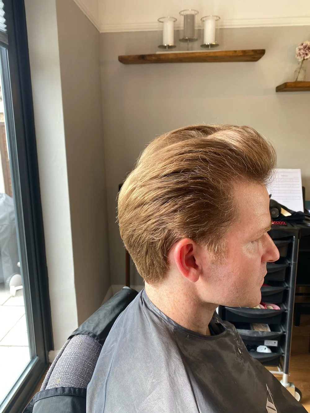 Short, tousled crop.