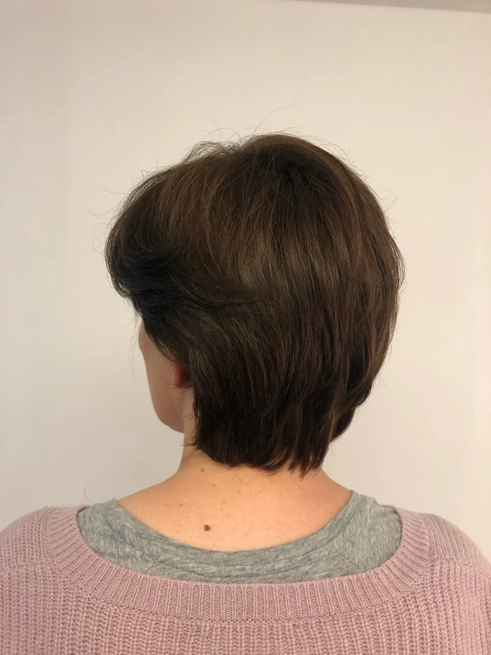 Short, tousled crop.