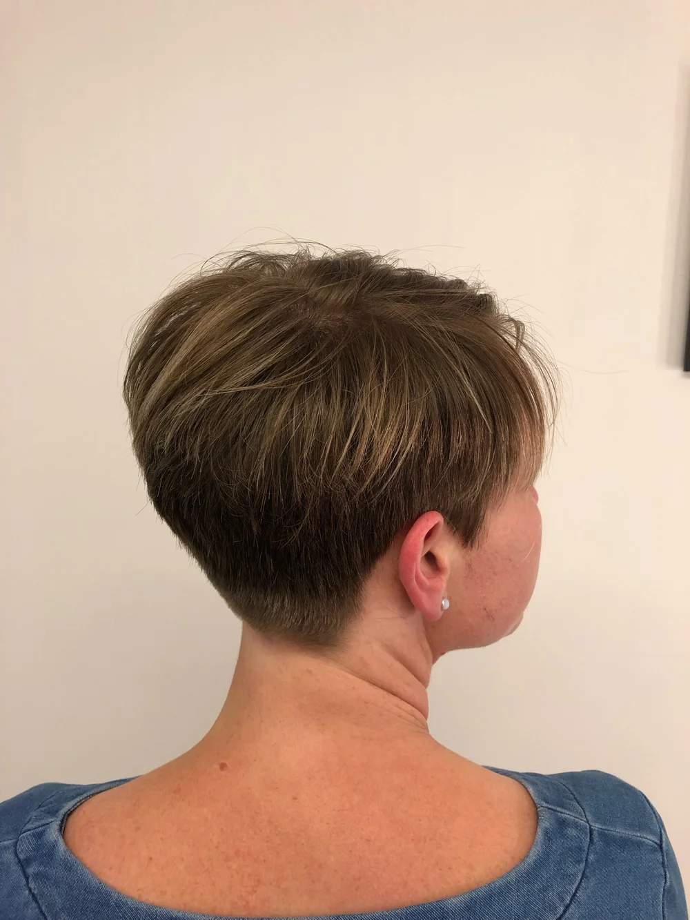 Short, tousled crop.