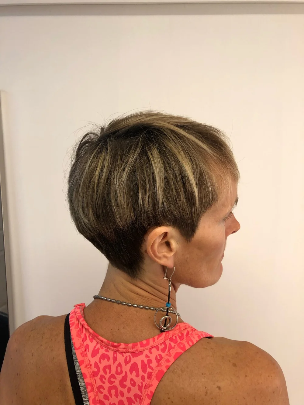 Short, tousled crop.